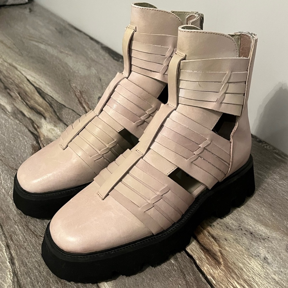 FREE PEOPLE Leather Hydra Huarache Bootie Shoes Size 7.5 - Picture 10 of 16